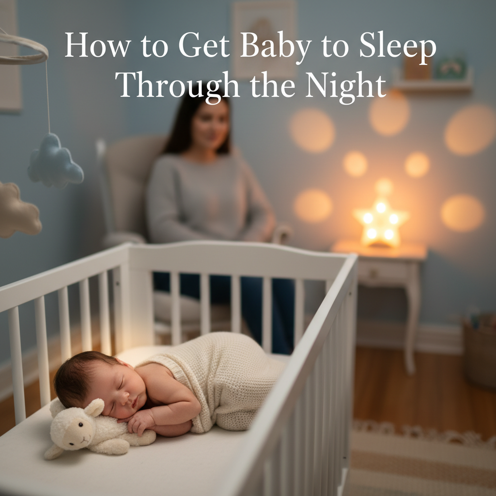 alt_text Peaceful bedroom scene with sleeping baby, cozy crib, parent watching, and gentle night light glow.