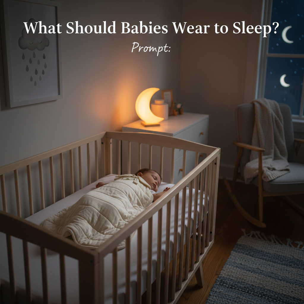 Baby sleeps safely in a cozy sleep sack in a peaceful, softly lit nursery at bedtime.
