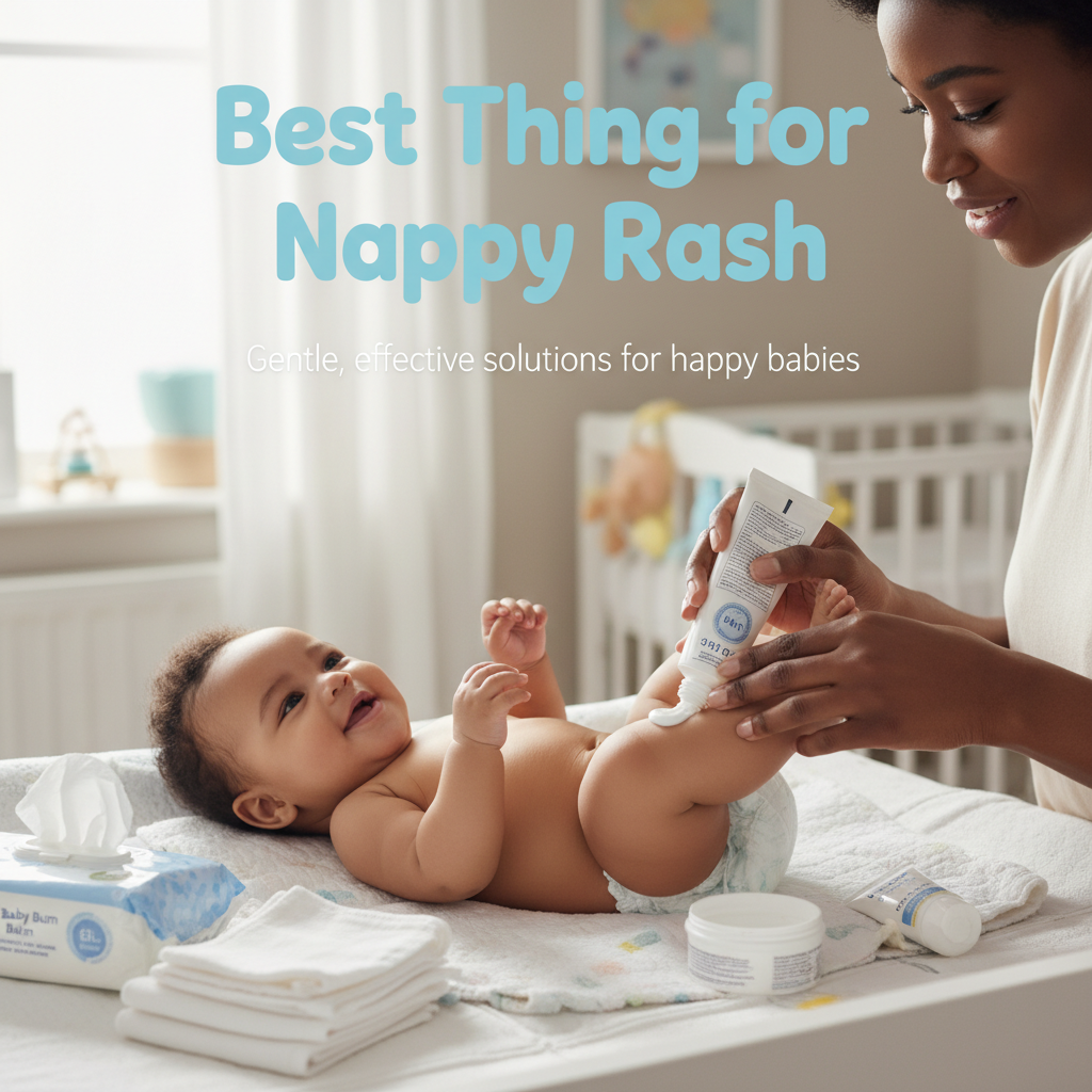 alt_text Parent gently applying nappy rash cream to smiling baby, showing safe, soothing remedies and care.