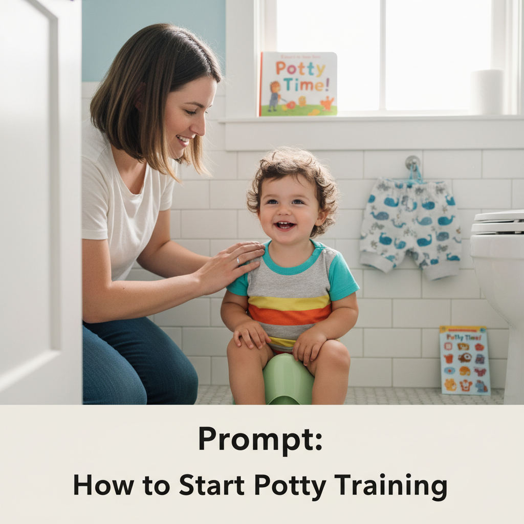 Toddler happily potty training with parent's support and helpful tools in a bright, cheerful bathroom.