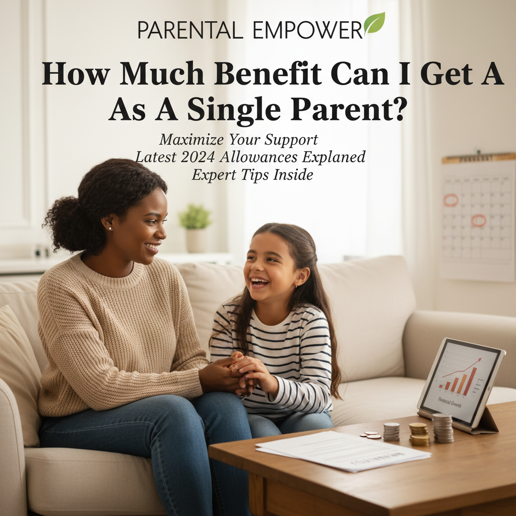 Single parent and child at home, exploring financial support options and 2024 benefit updates.