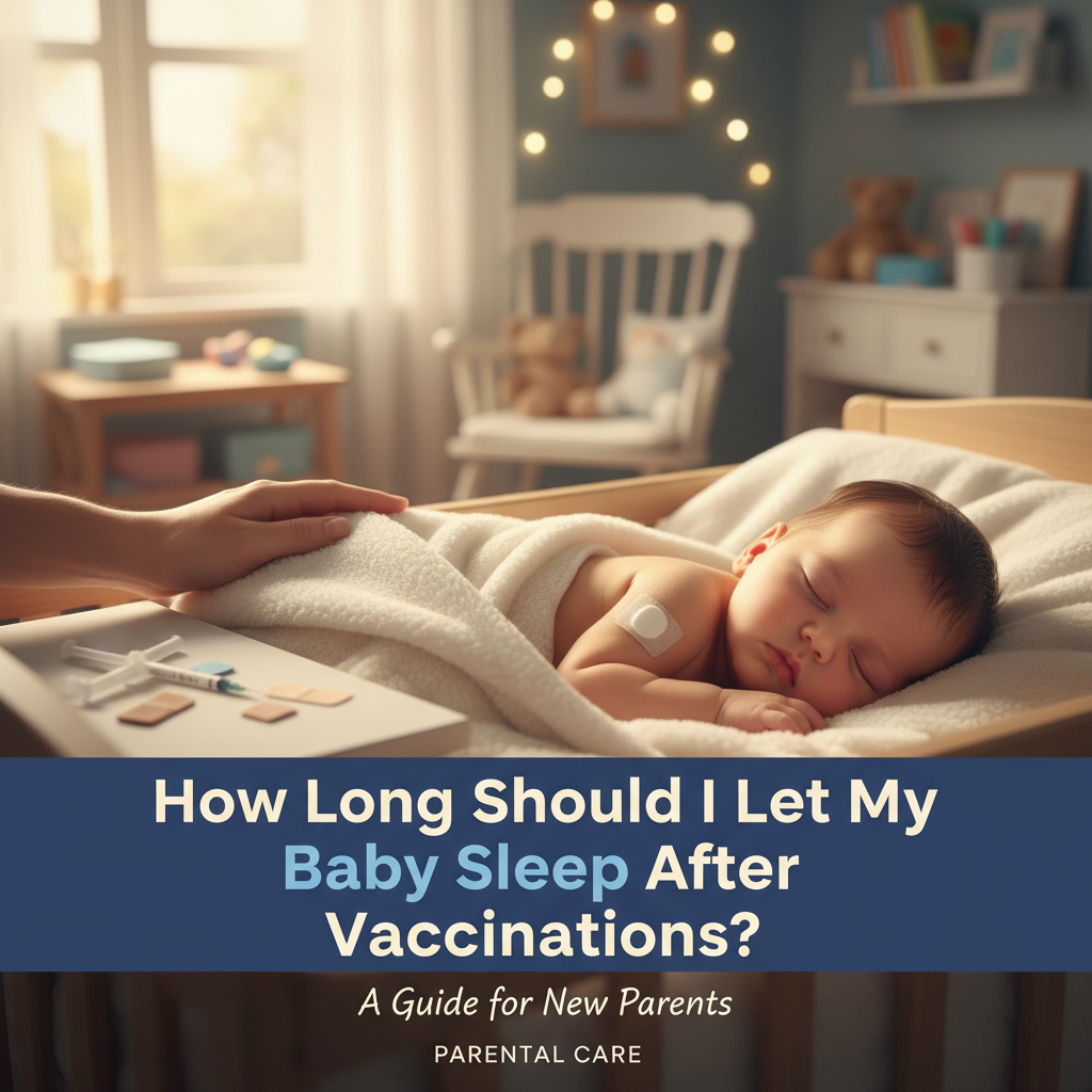 How Long Should I Let My Baby Sleep After Vaccinations? Book cover with sleeping baby and caring parent