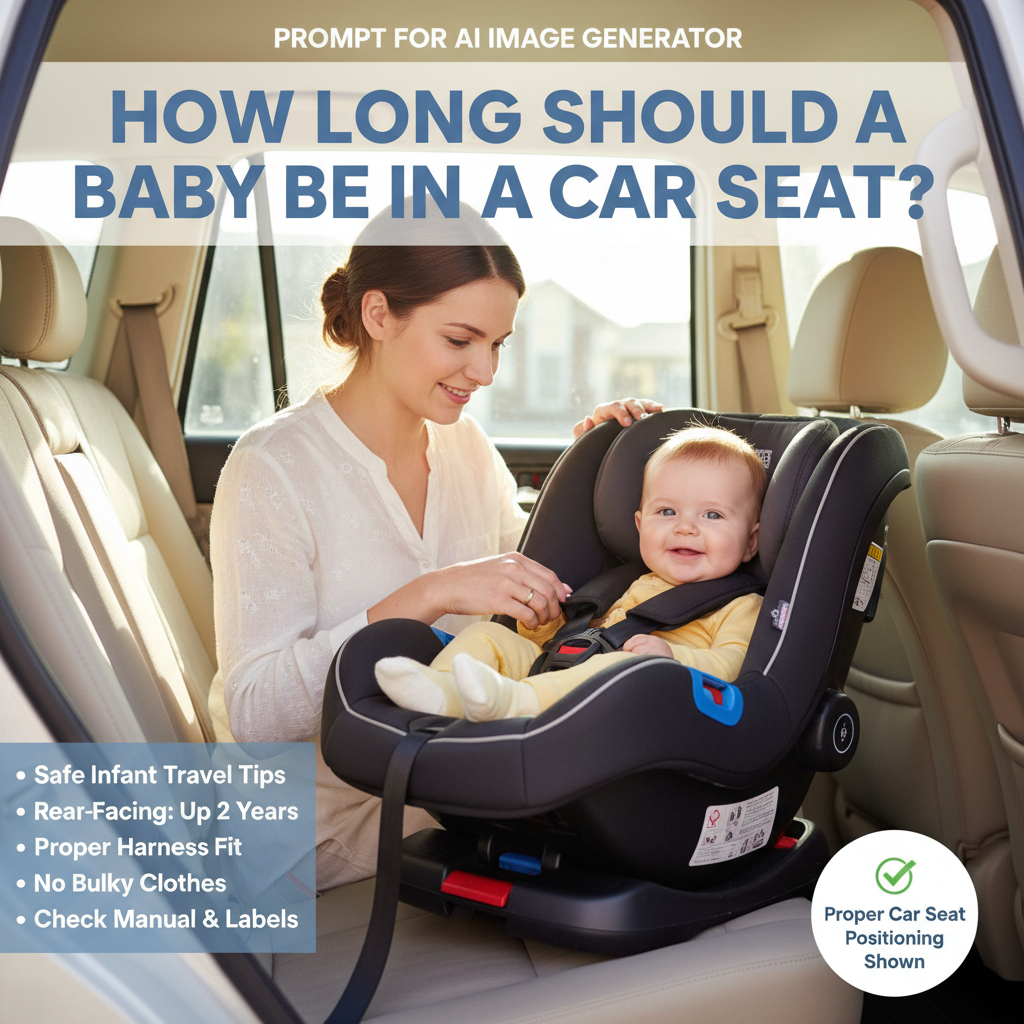 How Long Should a Baby Be in a Car Seat? Safe infant travel tips and proper car seat positioning shown.
